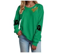 Sweatshirt à Capuche Femme, Impression Halloween Vibrante Avec Des Araignées Et Toiles, Manches Longues, Coton Doux, Design Accrocheur, Adapté Pour Les Déguisements Comme Vêtement Casual (Green-2, XL)