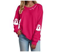 Sweatshirt à Capuche Femme, Impression Halloween Vibrante Avec Des Araignées Et Toiles, Manches Longues, Coton Doux, Design Accrocheur, Adapté Pour Les Déguisements Comme Vêtement Casual (Red-1, XL)