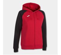 Sweatshirt à capuche femme - JOMA - Joma Academy IV - rouge/noir - 100% polyester 235 g - fermeture éclair 14 ans