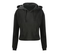 AWDis Just Hoods JH016 Sweat à capuche court pour femme, noir profond, XXS