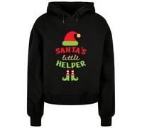 Merchcode Sweat-shirt 'Christmas Santa´s Little Helper' jaune clair / citron vert / rouge / noir, Taille S