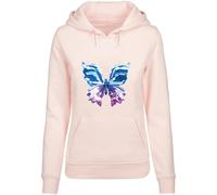 Miss Tee Sweat à capuche femme - Motif papillon chromé - Rose - M