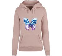 Sweatshirt Ã capuche femme Miss Tee Chromed Butterfly Rose S