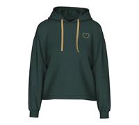 PIECES Pcchilli Ls Heart Hoodie Noos BC Maillot de survêtement, Vert poivron/détail : cœur et String en Lurex Ton sur Ton, S Femme