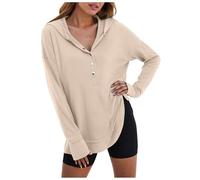 Sweatshirt à Capuche Femme Sport Doublure Douce Avec Poches Pull de Jogging Pour Course Pied Entrainement Randonnee Gym Casual Chaud Douillet Texture Souple Extensible Sweatshirthirt (Beige, S)