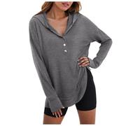 Sweatshirt à Capuche Femme Sport Doublure Douce Avec Poches Pull de Jogging Pour Course Pied Entrainement Randonnee Gym Casual Chaud Douillet Texture Souple Extensible Sweatshirthirt (Grey, XXL)