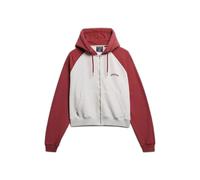 Superdry Essential Logo Oversized Raglan Full Zip Sweatshirt Rouge S Femme