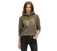 Superdry Tattoo Script Graphic Hoodie Marron S Femme
