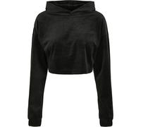 Urban Classics Ladies Cropped Velvet Oversized Hoody Black Taille: S | Sweatshirts à capuche Outlet | Femme | Le Noir