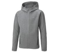 Sweatshirt à capuche full zip enfant Puma Evostripe B - gris chiné 7-8 ans