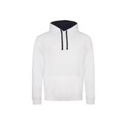 Sweatshirt Ã capuche Just Hoods Varsity Blanc L