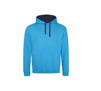 Sweatshirt Ã capuche Just Hoods Varsity Bleu XS