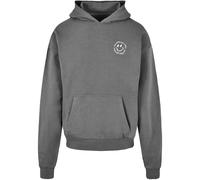 Sweatshirt Ã capuche Merchcode Halloween - Haunted and Happy Gris L