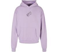 Merchcode Sweat-shirt 'Hugs & Love - Heart Dice' lavande / noir, Taille L