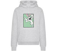 Merchcode Sweat-shirt 'Looney Tunes Bugs Bunny Funny Face' gris chiné / menthe / noir / blanc, Taille L