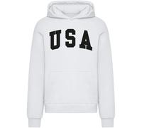 Sweatshirt à capuche Mister Tee USA Fluffy Blanc S