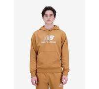 Sweatshirt à capuche New Balance Essentials Stacked Logo French Terry marron clair blanc - S