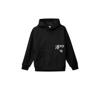 Sweatshirt Ã capuche oversize avec imprimÃ© devant ou dos - intÃ©rieur polaire enfant s.Oliver Noir 15/16 ans
