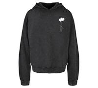 Merchcode Love In The Air Acid Washed Oversized Hoodie Noir S Homme