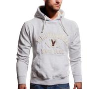 Sweatshirt à capuche pour hommes BRUBAKER N.Y. Eagle Blanc Mélange Gr. L