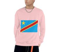 Sweatshirt À Capuche République démocratique du Congo Drapeau Amusant Imprimé pour Hommes Cordon Pull À Capuche Sweatshirts Adultes Hommes Col Rond Hoodie Sweat du S Au 4XL pour Usage Quotidien