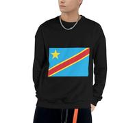 Sweatshirt À Capuche République démocratique du Congo Drapeau Amusant Imprimé pour Hommes Cordon Pull À Capuche Sweatshirts Adultes Hommes Col Rond Hoodie Sweat du S Au 4XL pour Usage Quotidien
