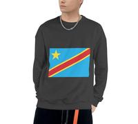 Sweatshirt À Capuche République démocratique du Congo Drapeau Amusant Imprimé pour Hommes Cordon Pull À Capuche Sweatshirts Adultes Hommes Col Rond Hoodie Sweat du S Au 4XL pour Usage Quotidien