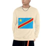 Sweatshirt À Capuche République démocratique du Congo Drapeau Amusant Imprimé pour Hommes Cordon Pull À Capuche Sweatshirts Adultes Hommes Col Rond Hoodie Sweat du S Au 4XL pour Usage Quotidien