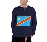 Sweatshirt À Capuche République démocratique du Congo Drapeau Amusant Imprimé pour Hommes Cordon Pull À Capuche Sweatshirts Adultes Hommes Col Rond Hoodie Sweat du S Au 4XL pour Usage Quotidien