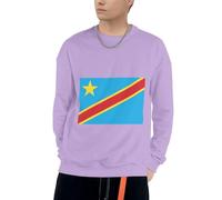 Sweatshirt À Capuche République démocratique du Congo Drapeau Amusant Imprimé pour Hommes Cordon Pull À Capuche Sweatshirts Adultes Hommes Col Rond Hoodie Sweat du S Au 4XL pour Usage Quotidien