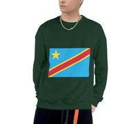 Sweatshirt À Capuche République démocratique du Congo Drapeau Amusant Imprimé pour Hommes Cordon Pull À Capuche Sweatshirts Adultes Hommes Col Rond Hoodie Sweat du S Au 4XL pour Usage Quotidien