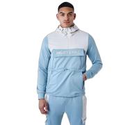 Sweatshirt à capuche style coupe vent bicolore Project X Paris Bleu S