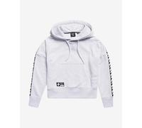 Sweatshirt à capuche Superdry Code Logo Tape Crop blanc femme - XS