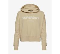 Sweatshirt à capuche Superdry Core Sport Crop beige blanc femme - S