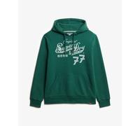 Sweatshirt à capuche Superdry Leather & Boot Co Script Vert L