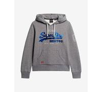 Sweatshirt à capuche Superdry Logo Vintage Athletic gris bleu femme - L