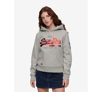 Sweatshirt à capuche Superdry Logo Vintage Athletic gris clair rouge femme. - XS