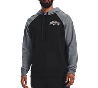 Under Armour Rival Wordmark Sweat à Capuche Colorblock Dessus en Polaire, (001) Noir/Gris Clair chiné/Blanc Onyx, XL Homme