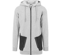 Urban Classics Long Pead Zip Sweatshirt Gris S Homme