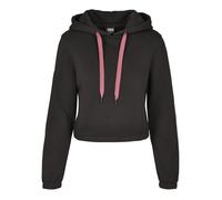 Sweatshirt à capuche - URBAN CLASSICS - Noir - Manches longues - Cordon rose - Doublure polaire S