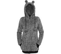 Sweatshirt à capuche - Urban Classics - Teddy Zip - Gris - Femme - 100% Polyester XS