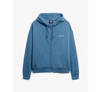 Sweatshirt Ã capuche zippÃ©e femme Superdry Logo Essential Bleu S