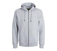 Sweatshirt Ã capuche zippÃ© grande taille Jack & Jones Jjebradley Gris 8XL