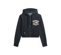 Sweatshirt à capuche zippé court et décontracté femme Superdry Athletic Essentials Bleu XL