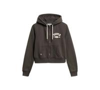 Superdry Athletic Relaxed Crop Full Zip Sweatshirt Noir L Femme