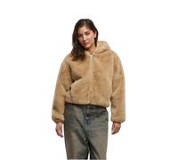 Sweatshirt à capuche zippé en fausse fourrure femme Urban Classics Beige M