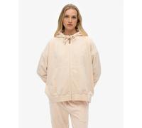 Sweatshirt à capuche zippé en velour femme Superdry Country Club Rose L
