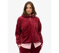 Sweatshirt à capuche zippé en velour femme Superdry Country Club Rouge L