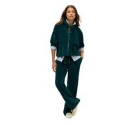 Superdry Veste à capuche en velours pour femme, Vert pin foncé, 38