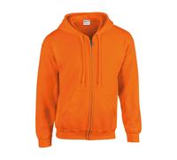 Gildan Sweat à Capuche zippé pour Adulte Maillot de survêtement, Orange Fluo (Safety Orange), S Mixte